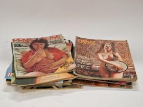 A collection of various vintage adult magazines.to include Penthouse and New Direction.