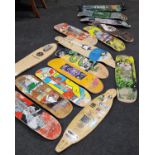 Large collection of vintage/modern skateboard decks all in used condition (15).