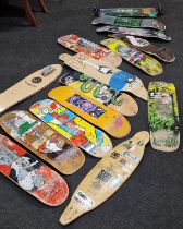 Large collection of vintage/modern skateboard decks all in used condition (15).