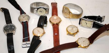 Small collection of vintage gents watches including a Tissot Visodate Seastar Seven automatic seen