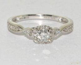 Diamond 0.33 points 9ct white gold ring Size N