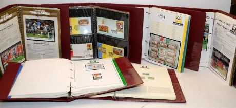 Extensive collection of FIFA World Cup stamps and first day covers held within a number of