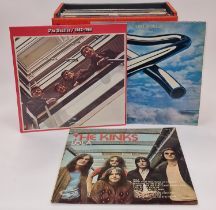 A carry case of rock and pop LP Records to include The Beatles, David Essex, Frank Sinatra, Meat