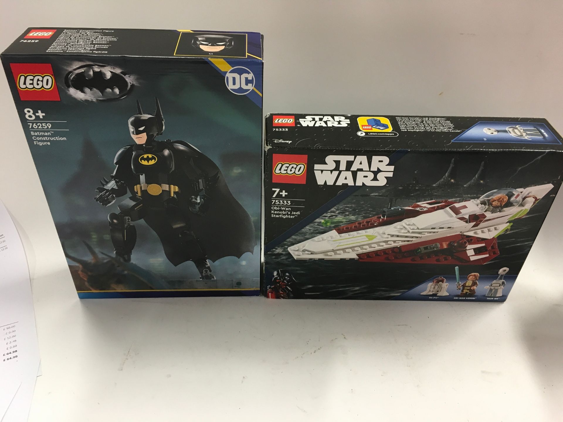 Two boxed Lego sets, Batman 76259 and Starwars obi-wan kenobis jedi star fighter 75333 (11).