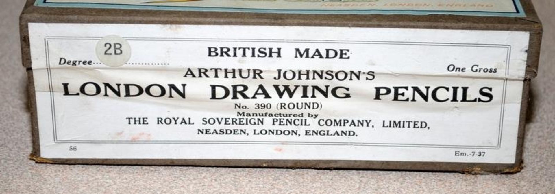 Rare find: Unopened box of 1930's Arthur Johnson's Royal Sovereign pencils No.390. Box contains - Image 3 of 3