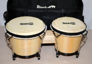 Rock Jam 7" and 8" bongo set with carry bag