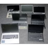 A quantity of laptops including HP, Dell and Lenovo. no cables. 7 in lot