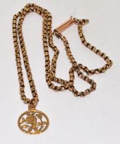 9ct gold pendant and chain 6g