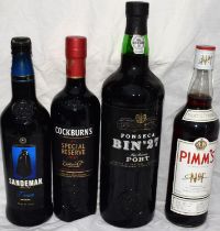 4 mixed bottles of alcohol to include 1.5 ltr bin 27 vintage port