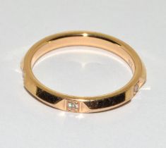 A Tiffany & Co 18ct gold and diamond ring Size L + , 3.3g