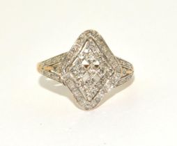 Diamond 9ct gold ring Size Q