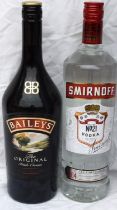 1ltr bottle Smirnoff together a 1ltr bottle of Baileys