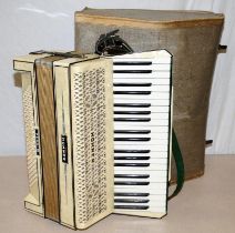 1940's Hohner Verdi III 120 bass accordion. In good playable condition with hard carry case