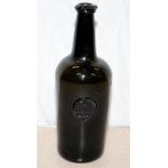 Late 18thC dark olive green wine bottle with W Clapcott seal. From a small collection found at