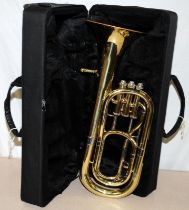 Brass Baritone Horn ref JP 173 c/w protective carry case