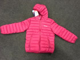 A Behaus childs coat age 7-8, plum coloured (7)