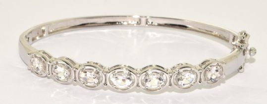 White Topaz 925 silver bangle.