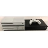 XBOX CONSOLES AND CONTROLLER. 3 Xboxes here models Xbox One X and 2 x Xbox One S machines complete