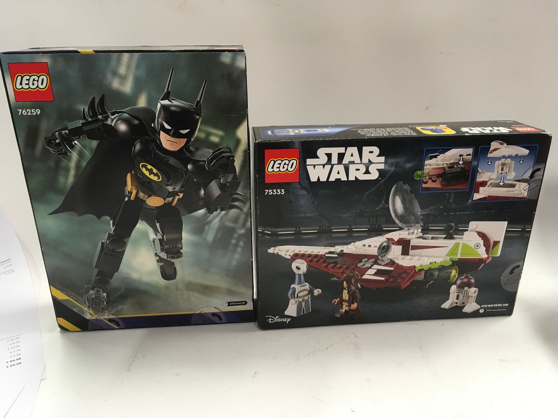 Two boxed Lego sets, Batman 76259 and Starwars obi-wan kenobis jedi star fighter 75333 (11). - Image 2 of 2