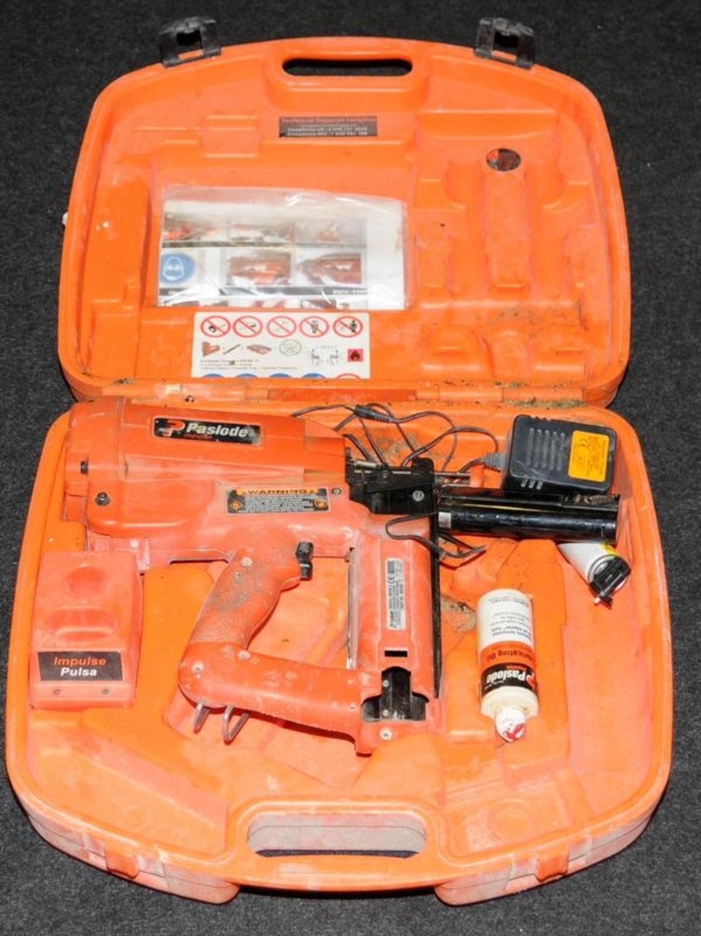 Paslode Impulse nail gun in poly carry case