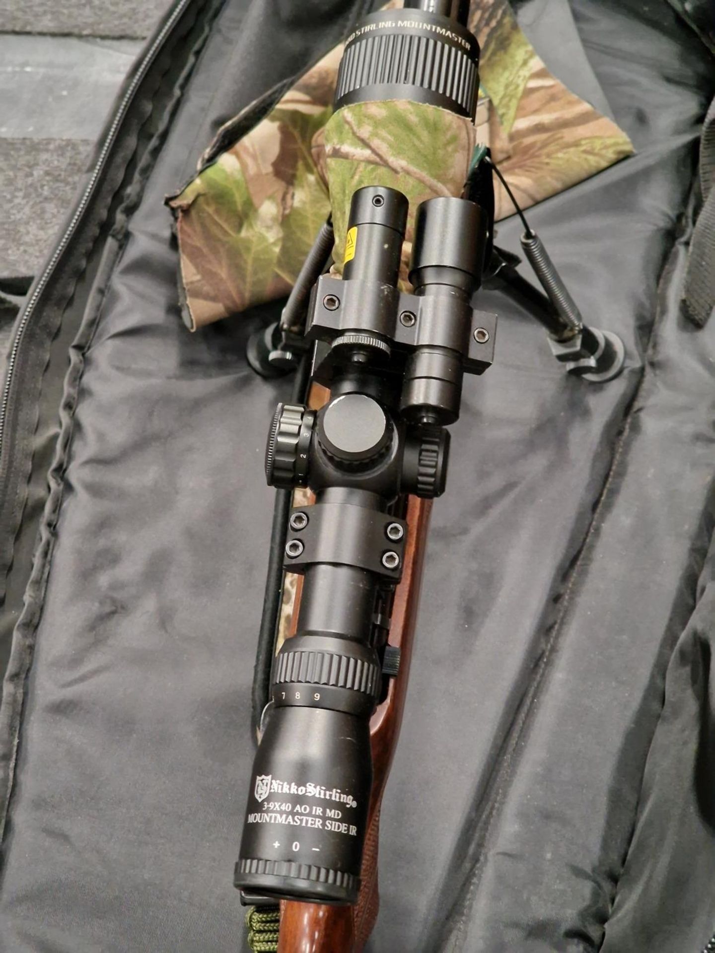 BSA ultra PCP air rifle fitted with Nikko Sterling Telescopic sight with laser and torch in a soft - Image 3 of 4