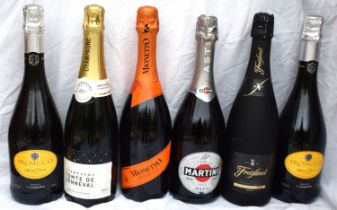6 mixed bottles of sparkling wine