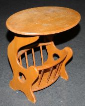 1970's Scandinavian design teak side table incorporating magazine rack. 56cms tall