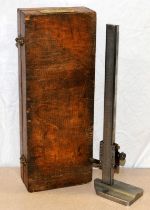 Vintage Shardlow Micrometers Ltd large vernier height measure calibrated 21" in original wooden case