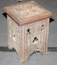 Antique Morrish Indian table 49x37x37cm.