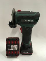 Parkside cordless angle grinder with 2 x batteries.(54)