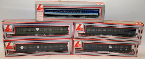 Lima OO gauge passenger coaches, various liveries. 5 in lot, all boxed