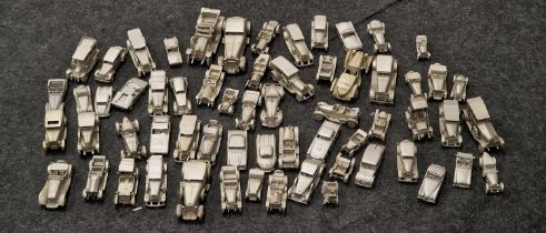 Large collection of Danbury Mint pewter car models.