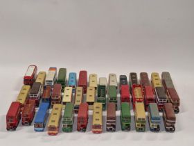 Large collection of unboxed die cast buses (40).