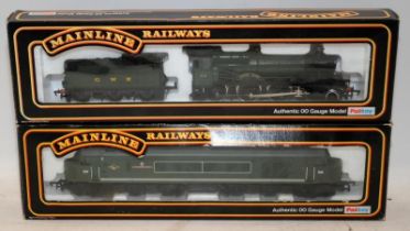 Mainline OO gauge Locomotives, 4-6-0 Manor Class GWR Green ref:37-078 c/w Class 45 Diesel The