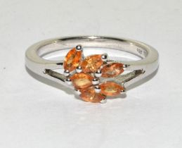 A 925 silver citrine TGQC ring Size P