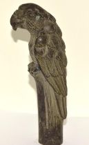 Cold painted bronze Parrot shape walking cane handle