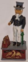Reproduction "Uncle Sam" money bank 30cm tall