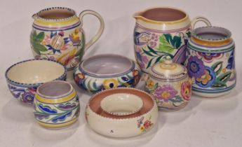 Poole Pottery Carter Stabler Adams PB pattern vase together with a few other traditional pieces (8)
