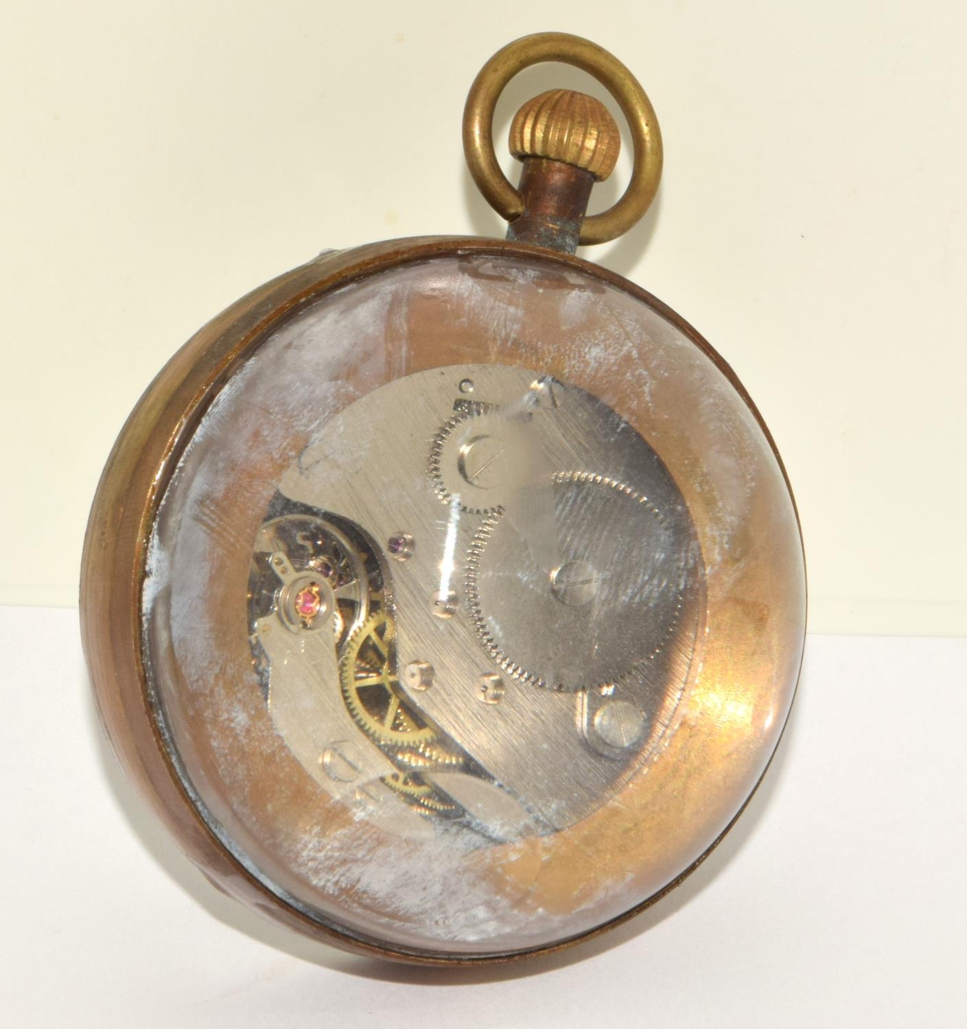 Brass cased glass ball shaped Desk clock - Image 2 of 4