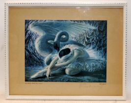 Framed Artist Signed Print 'The Dying Swan' By Tretchikoff. Vladimir Tretchikoff is one of the