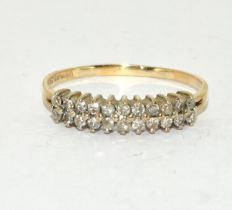 9ct gold ladies Diamond 1/2 eternity ring size N