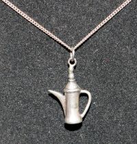 Silver necklace with a Tea Pot pendant