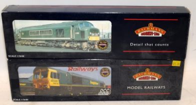 Bachmann OO gauge Ltd Ed. Class 66/6 Locomotive Freightliner ref:32-726Y c/w Class 45 Diesel BR Blue