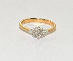 Diamond 9ct gold ring Size M