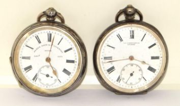 Two silver open faced gents pocket watches.
