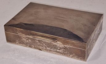 Silver hallmarked wood lined cigar box London 1958.