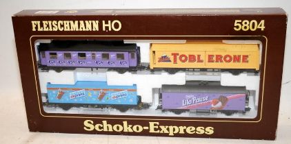 Fleischmann HO gauge Schoko-Express ref:5804. Chocolate Express - Candy Branded Railcars. Boxed