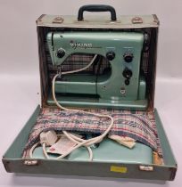 Husqvarna Viking vintage electric sewing machine in carry case complete with foot pedal.