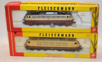 Fleischmann HO gauge Class 103 DB Co-Co Locomotive ref:4375 boxed c/w Another Similar in wrong box