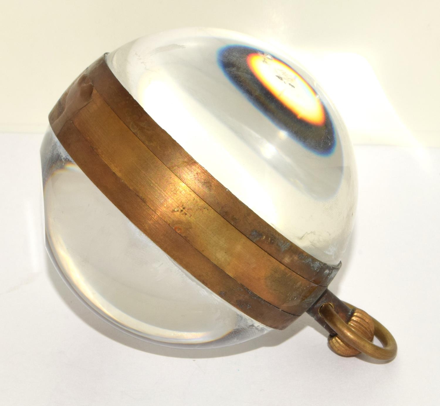 Brass cased glass ball shaped Desk clock - Image 3 of 4
